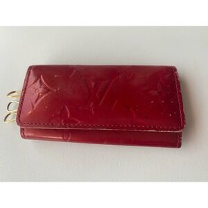 Louis Vuitton Monogram Vernis 4-Key Holder Red Pomme D'Amour Made in France